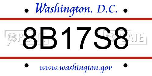8B17S8 District Of Columbia License Plate