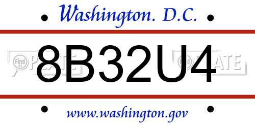 8B32U4 District Of Columbia License Plate