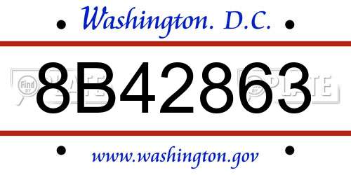 8B42863 District Of Columbia License Plate
