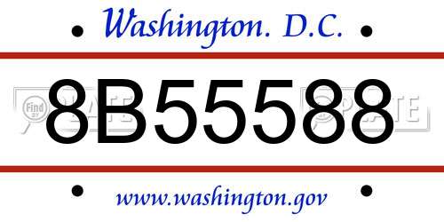 8B55588 District Of Columbia License Plate
