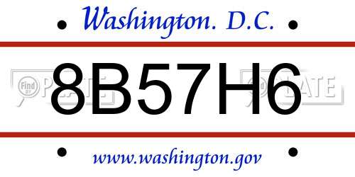 8B57H6 District Of Columbia License Plate