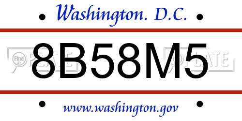 8B58M5 District Of Columbia License Plate
