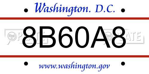 8B60A8 District Of Columbia License Plate