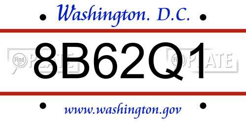 8B62Q1 District Of Columbia License Plate