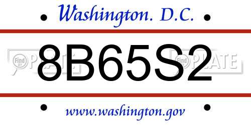 8B65S2 District Of Columbia License Plate
