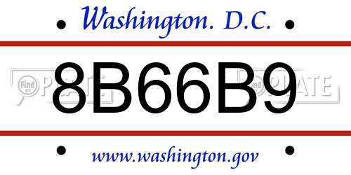 8B66B9 District Of Columbia License Plate