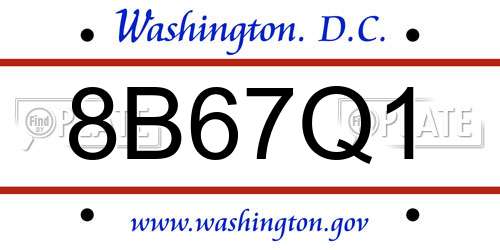 8B67Q1 District Of Columbia License Plate
