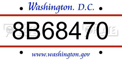 8B68470 District Of Columbia License Plate