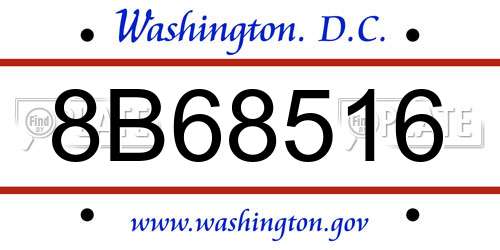8B68516 District Of Columbia License Plate
