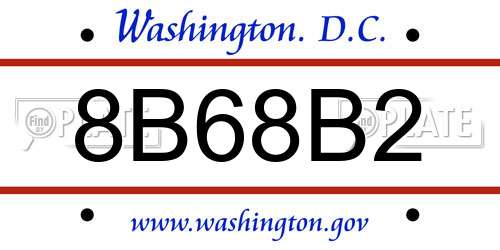 8B68B2 District Of Columbia License Plate