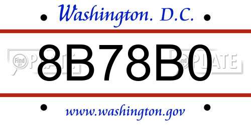 8B78B0 District Of Columbia License Plate