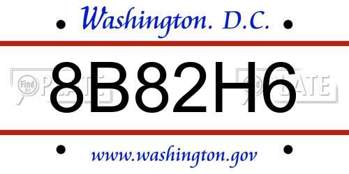 8B82H6 District Of Columbia License Plate
