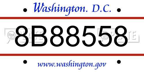8B88558 District Of Columbia License Plate