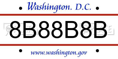 8B88B8B District Of Columbia License Plate
