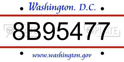 8B95477 District Of Columbia License Plate