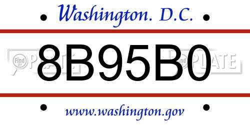 8B95B0 District Of Columbia License Plate