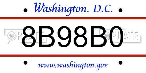 8B98B0 District Of Columbia License Plate