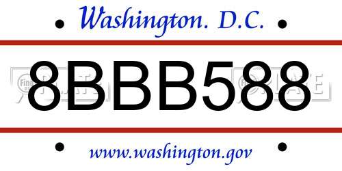 8BBB588 District Of Columbia License Plate
