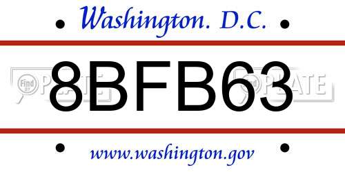 8BFB63 District Of Columbia License Plate