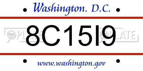 8C15I9 District Of Columbia License Plate