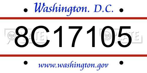 8C17105 District Of Columbia License Plate