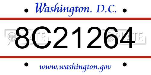 8C21264 District Of Columbia License Plate