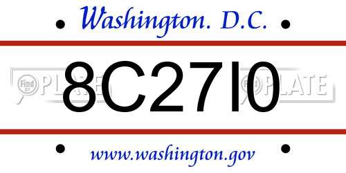 8C27I0 District Of Columbia License Plate