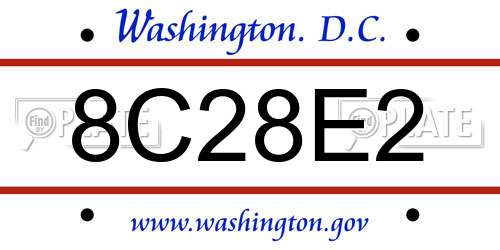 8C28E2 District Of Columbia License Plate