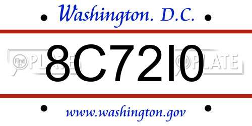 8C72I0 District Of Columbia License Plate