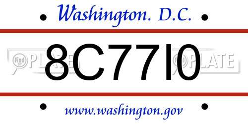 8C77I0 District Of Columbia License Plate