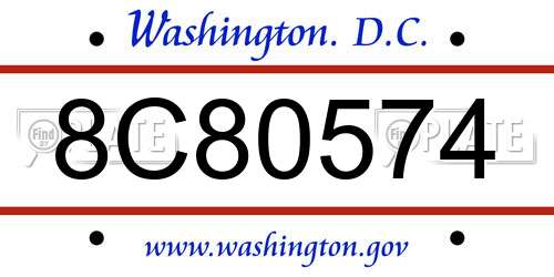 8C80574 District Of Columbia License Plate