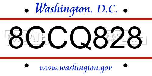 8CCQ828 District Of Columbia License Plate