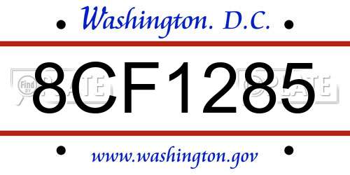 8CF1285 District Of Columbia License Plate