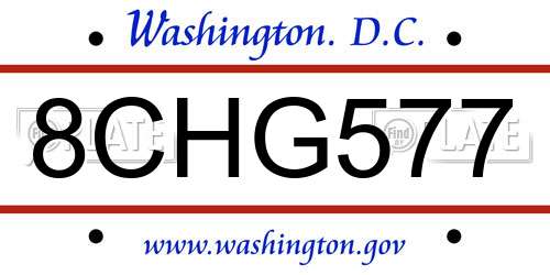 8CHG577 District Of Columbia License Plate