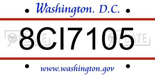8CI7105 District Of Columbia License Plate