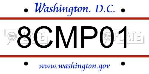 8CMP01 District Of Columbia License Plate
