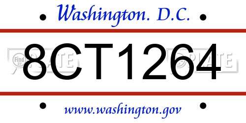 8CT1264 District Of Columbia License Plate