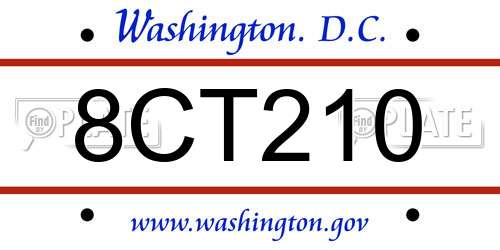 8CT210 District Of Columbia License Plate