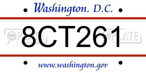 8CT261 District Of Columbia License Plate