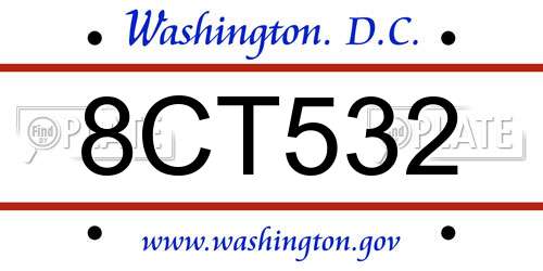 8CT532 District Of Columbia License Plate