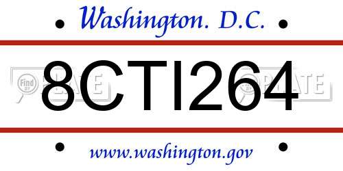 8CTI264 District Of Columbia License Plate