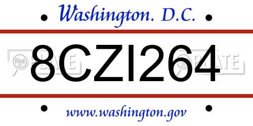 8CZI264 District Of Columbia License Plate