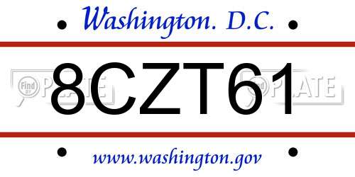 8CZT61 District Of Columbia License Plate