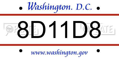 8D11D8 District Of Columbia License Plate