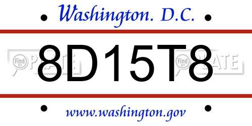 8D15T8 District Of Columbia License Plate