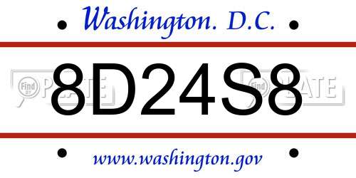 8D24S8 District Of Columbia License Plate