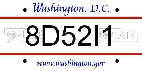 8D52I1 District Of Columbia License Plate