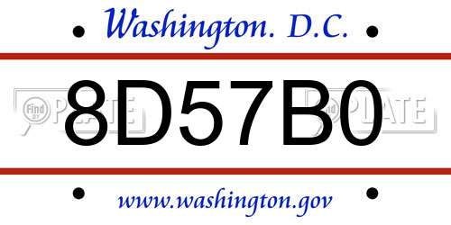 8D57B0 District Of Columbia License Plate