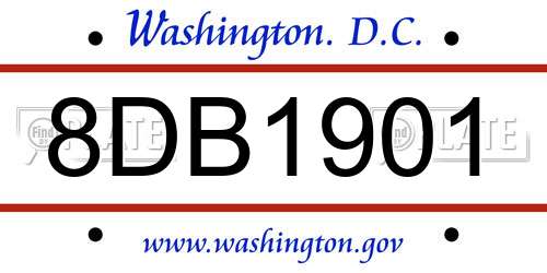 8DB1901 District Of Columbia License Plate