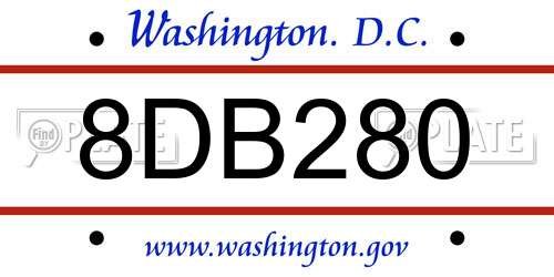 8DB280 District Of Columbia License Plate